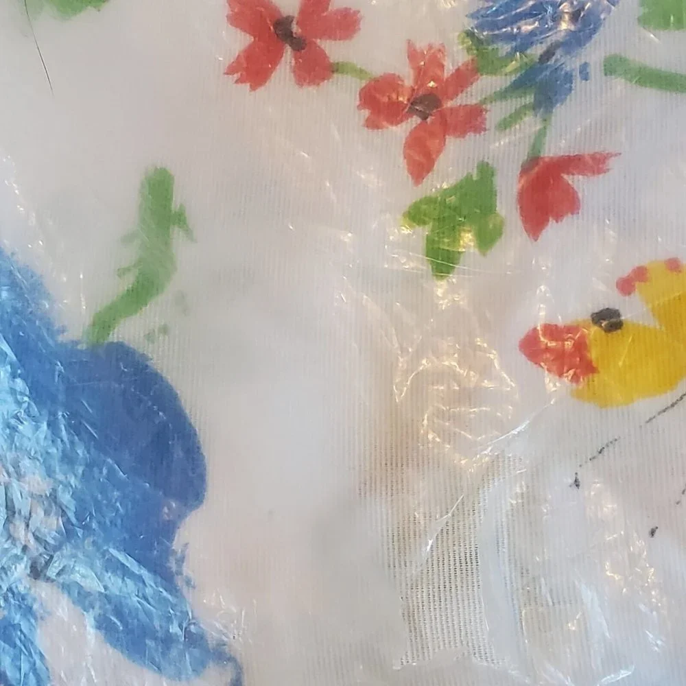 Vintage 70s Queen Spring Time Priscillas Floral Ruffle Trim Comforter‎ Curtains